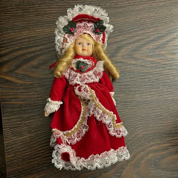Vintage porcelain Collector Christmas doll - Picture 1 of 4